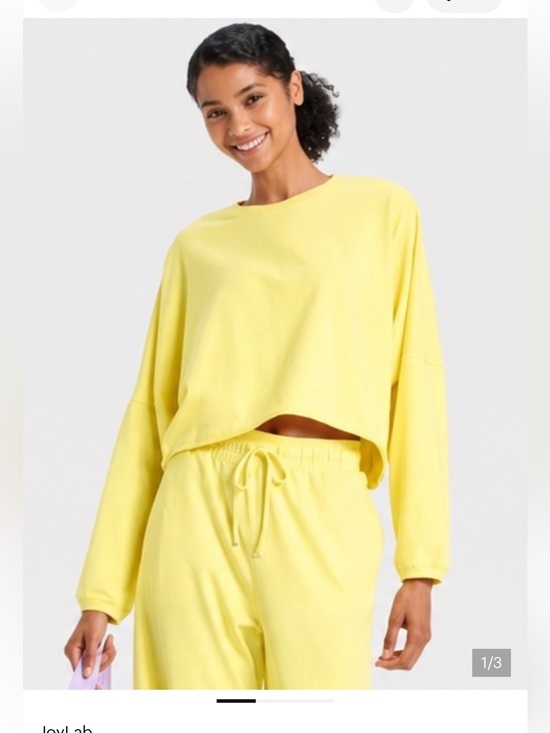 JoyLab Tops - JoyLab Bright Yellow Cropped and wide leg pants ( large set )